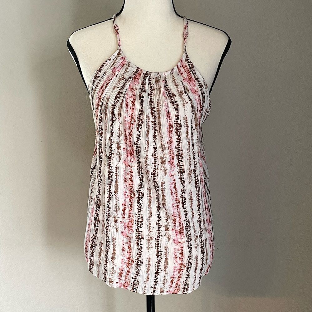 Staccato Medium Pink/White/Brown Tank Top. Worn once.